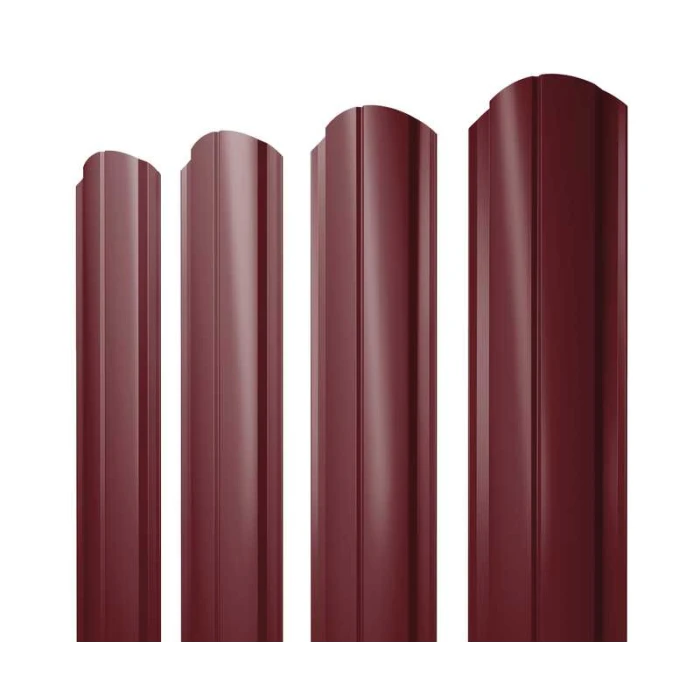Штакетник Полукруглый Slim фигурный Grand Line 0,4 Полиэстер RAL 3005 Красное Вино